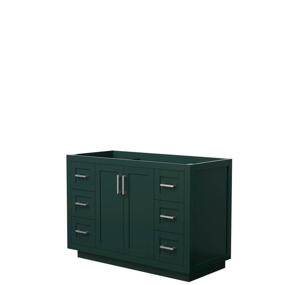 Wyndham Collection - Miranda 48 Inch Single Bathroom Vanity in Green, No Countertop, No Sink, Brushed Nickel Trim