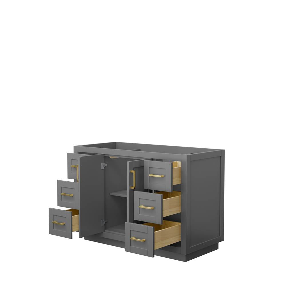 Miranda 48 Inch Single Bathroom Vanity in Dark Gray, No Countertop, No Sink, Brushed Gold Trim