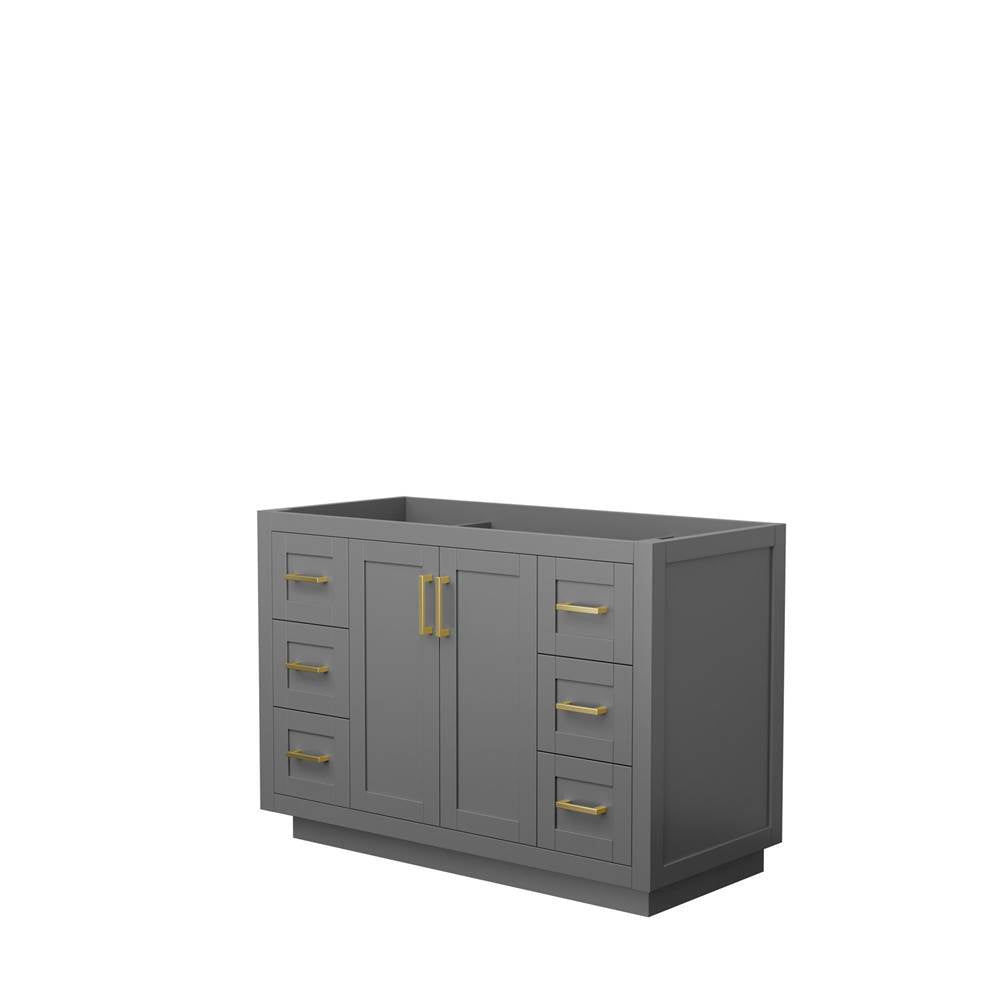 Wyndham Collection - Miranda 48 Inch Single Bathroom Vanity in Dark Gray, No Countertop, No Sink, Brushed Gold Trim
