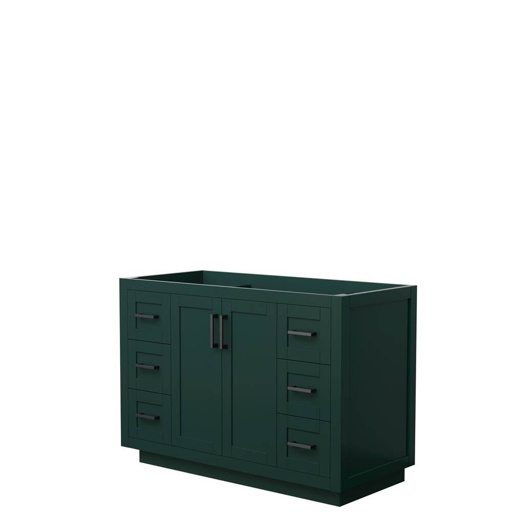 Wyndham Collection - Miranda 48 Inch Single Bathroom Vanity in Green, No Countertop, No Sink, Matte Black Trim