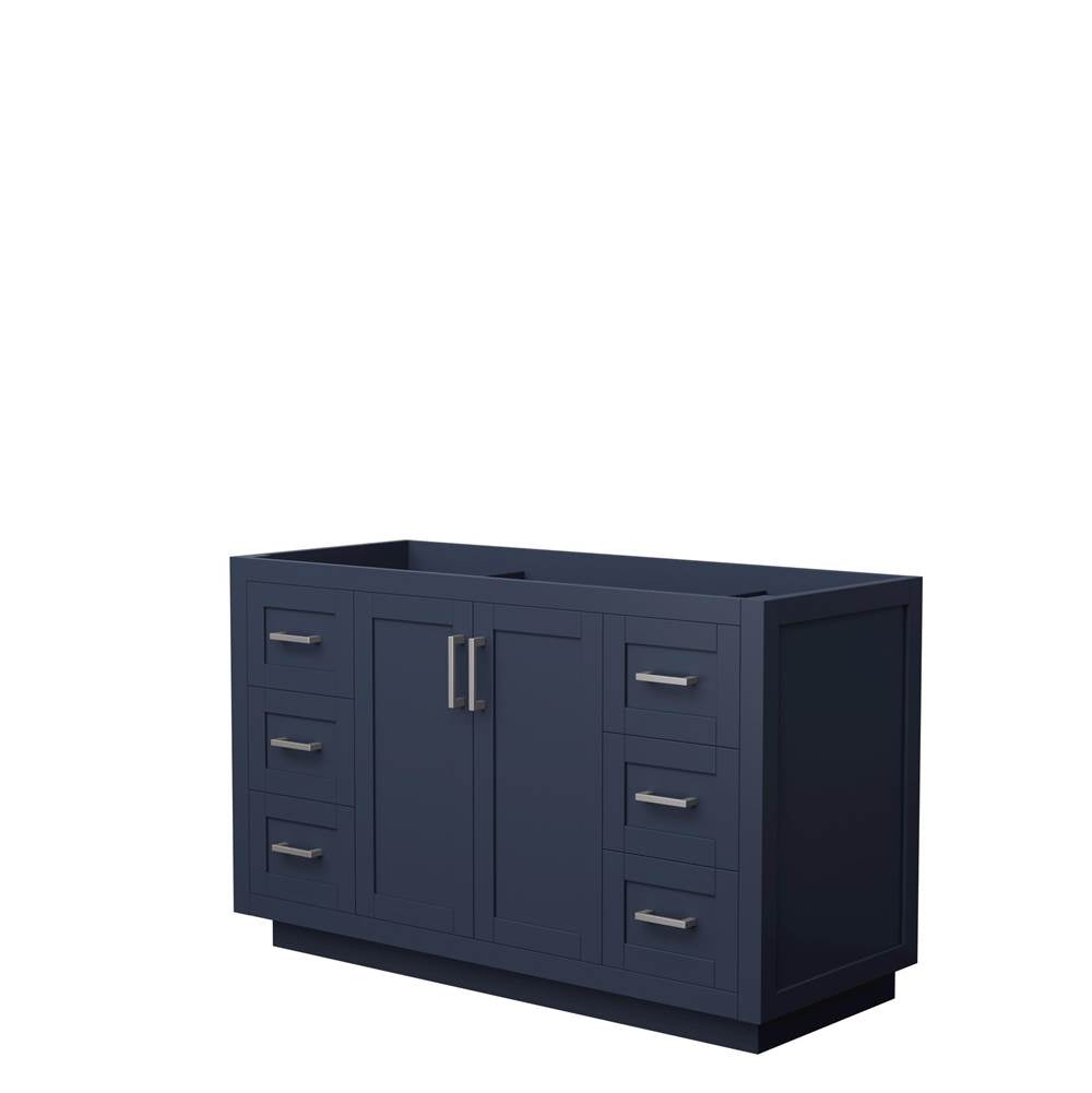 Wyndham Collection - Miranda 54 Inch Single Bathroom Vanity in Dark Blue, No Countertop, No Sink, Brushed Nickel Trim