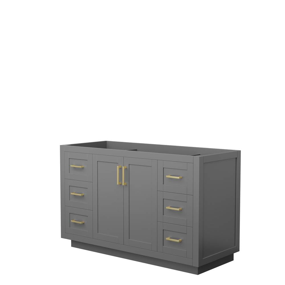 Wyndham Collection - Miranda 54 Inch Single Bathroom Vanity in Dark Gray, No Countertop, No Sink, Brushed Gold Trim