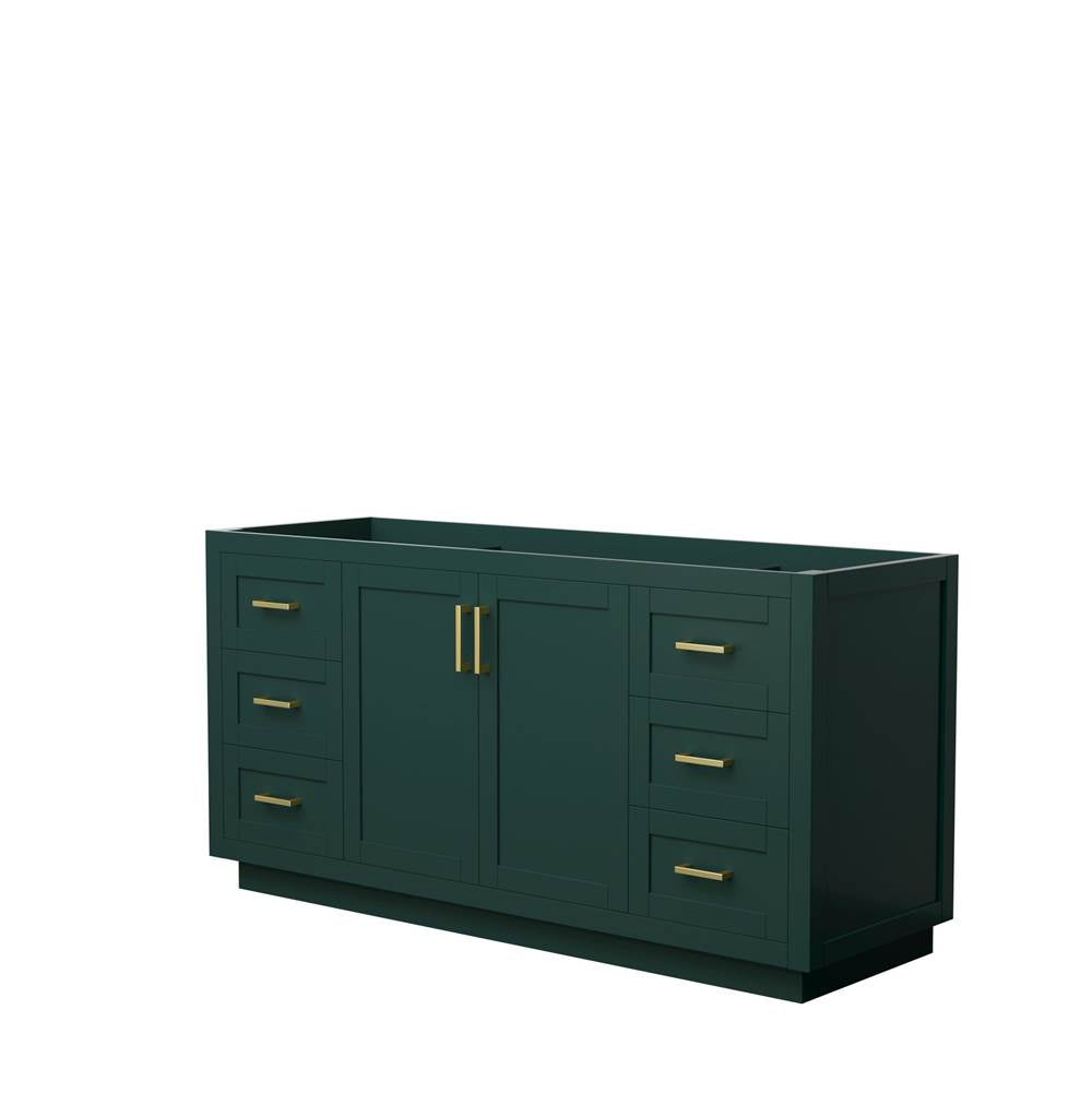 Wyndham Collection - Miranda 66 Inch Single Bathroom Vanity in Green, No Countertop, No Sink, Brushed Gold Trim