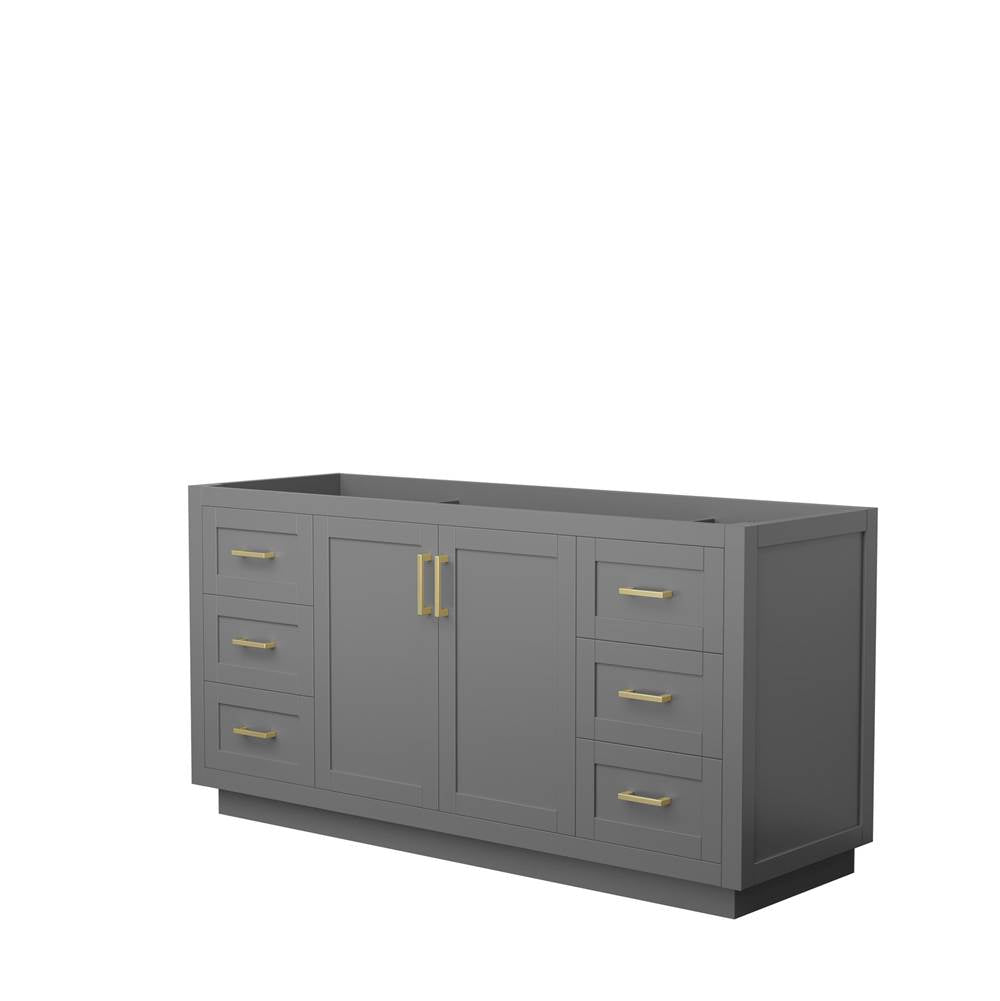 Wyndham Collection - Miranda 66 Inch Single Bathroom Vanity in Dark Gray, No Countertop, No Sink, Brushed Gold Trim