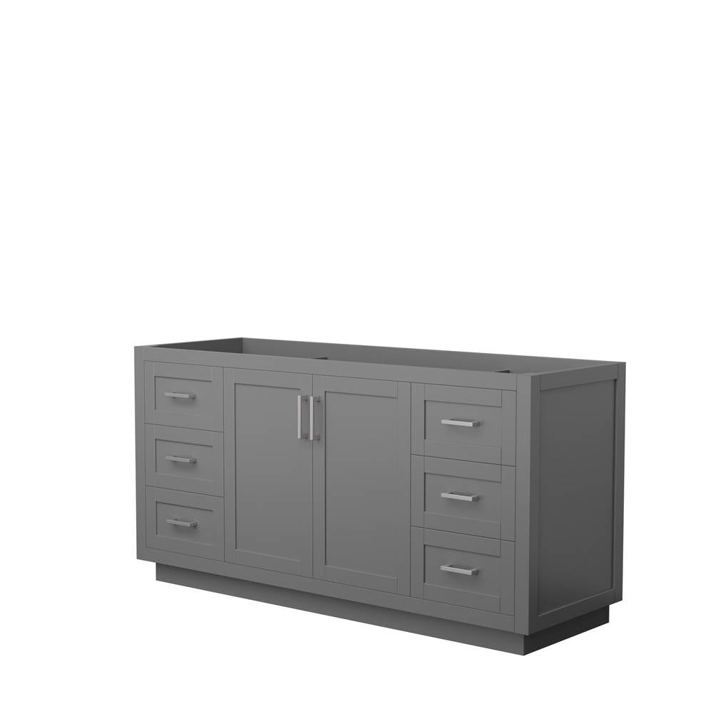 Wyndham Collection - Miranda 66 Inch Single Bathroom Vanity in Dark Gray, No Countertop, No Sink, Brushed Nickel Trim