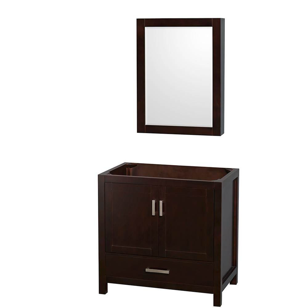 Wyndham Collection - Sheffield 36 Inch Single Bathroom Vanity in Espresso, No Countertop, No Sink, and Medicine Cabinet - Espresso