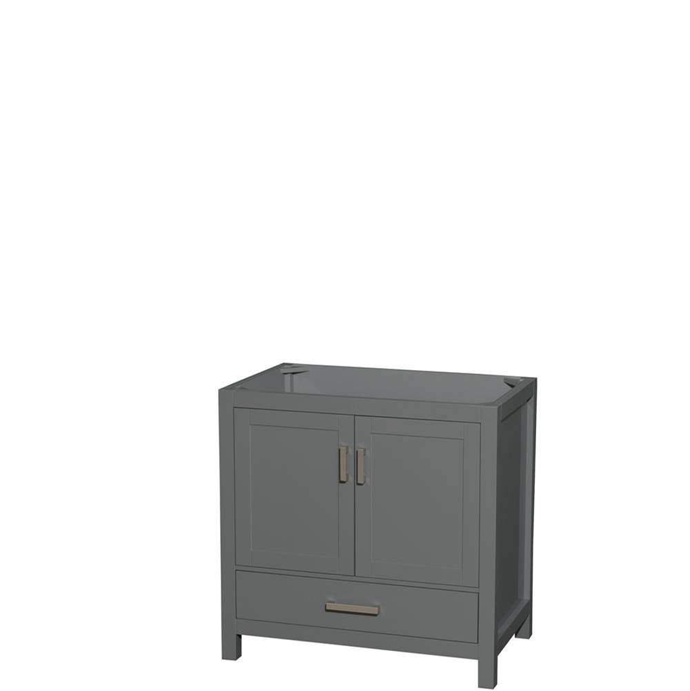 Wyndham Collection - Sheffield 36 Inch Single Bathroom Vanity in Dark Gray, No Countertop, No Sink, and No Mirror - Dark Gray