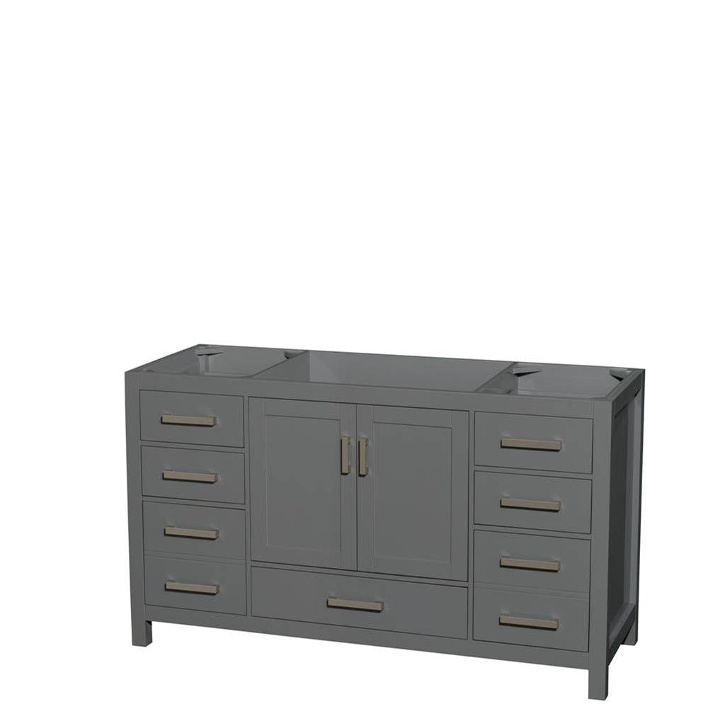 Wyndham Collection - Sheffield 60 Inch Single Bathroom Vanity in Dark Gray, No Countertop, No Sink, and No Mirror - Dark Gray