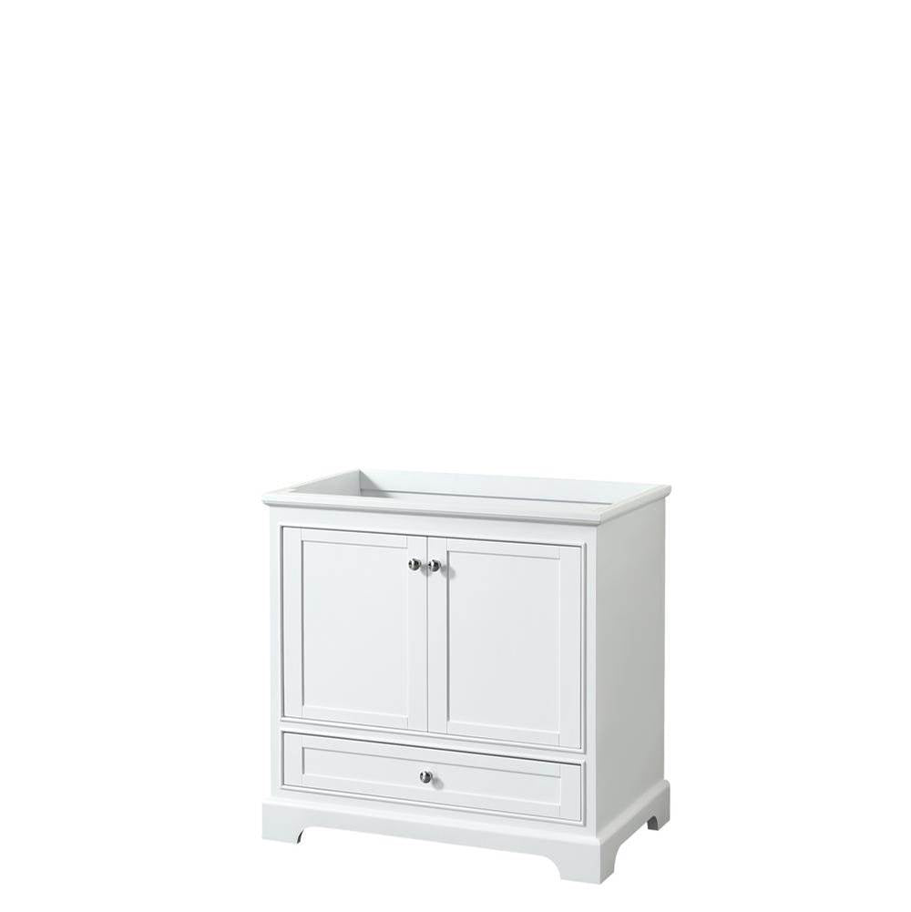 Wyndham Collection - Deborah 36 Inch Single Bathroom Vanity in White, No Countertop, No Sink, and No Mirror - White