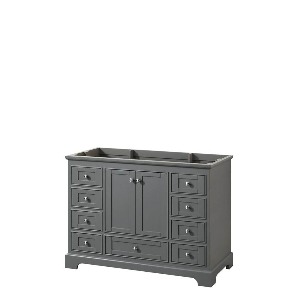 Wyndham Collection - Deborah 48 Inch Single Bathroom Vanity in Dark Gray, No Countertop, No Sink, and No Mirror - Dark Gray