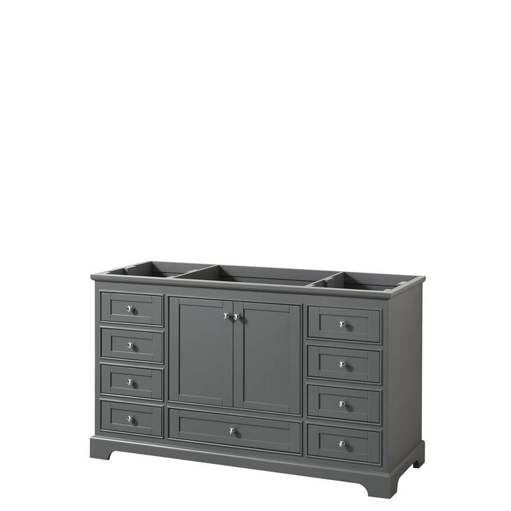 Wyndham Collection - Deborah 60 Inch Single Bathroom Vanity in Dark Gray, No Countertop, No Sink, and No Mirror - Dark Gray