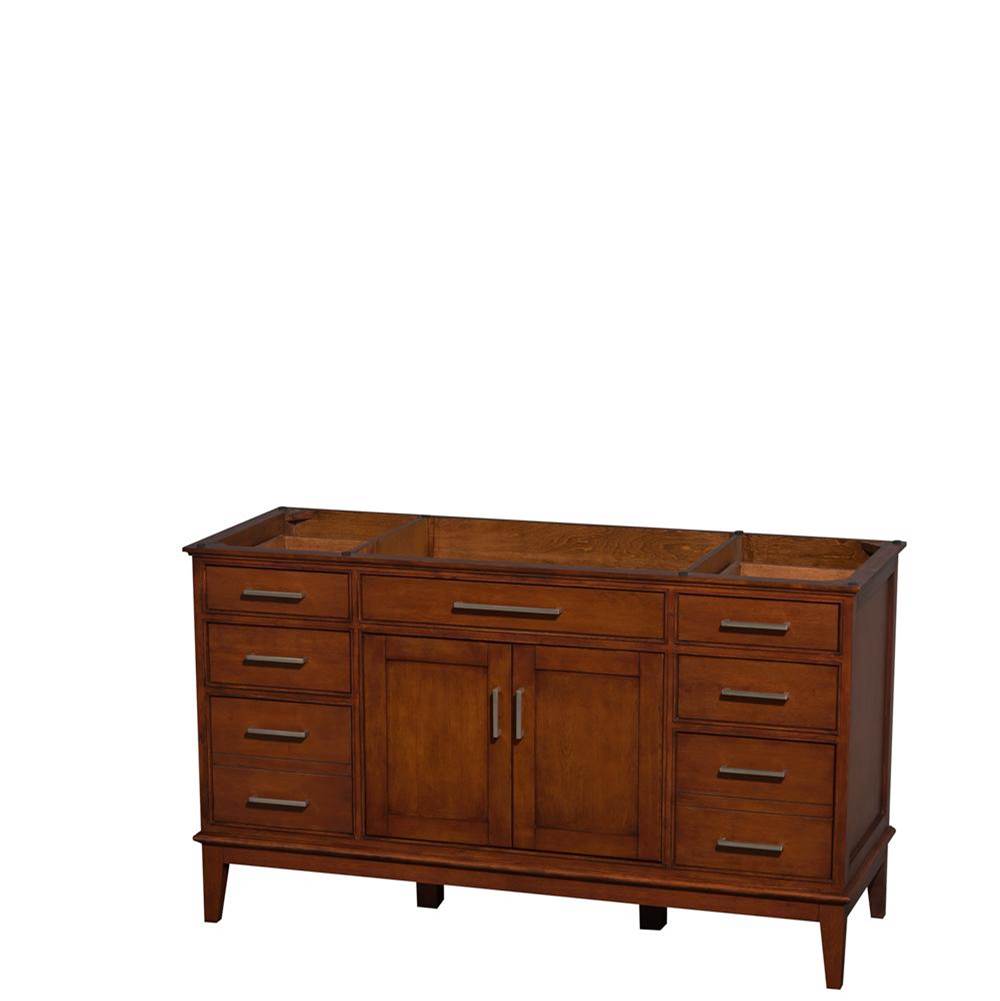 Wyndham Collection - Hatton 60 Inch Single Bathroom Vanity in Light Chestnut, No Countertop, No Sink, and No Mirror - Light Chestnut