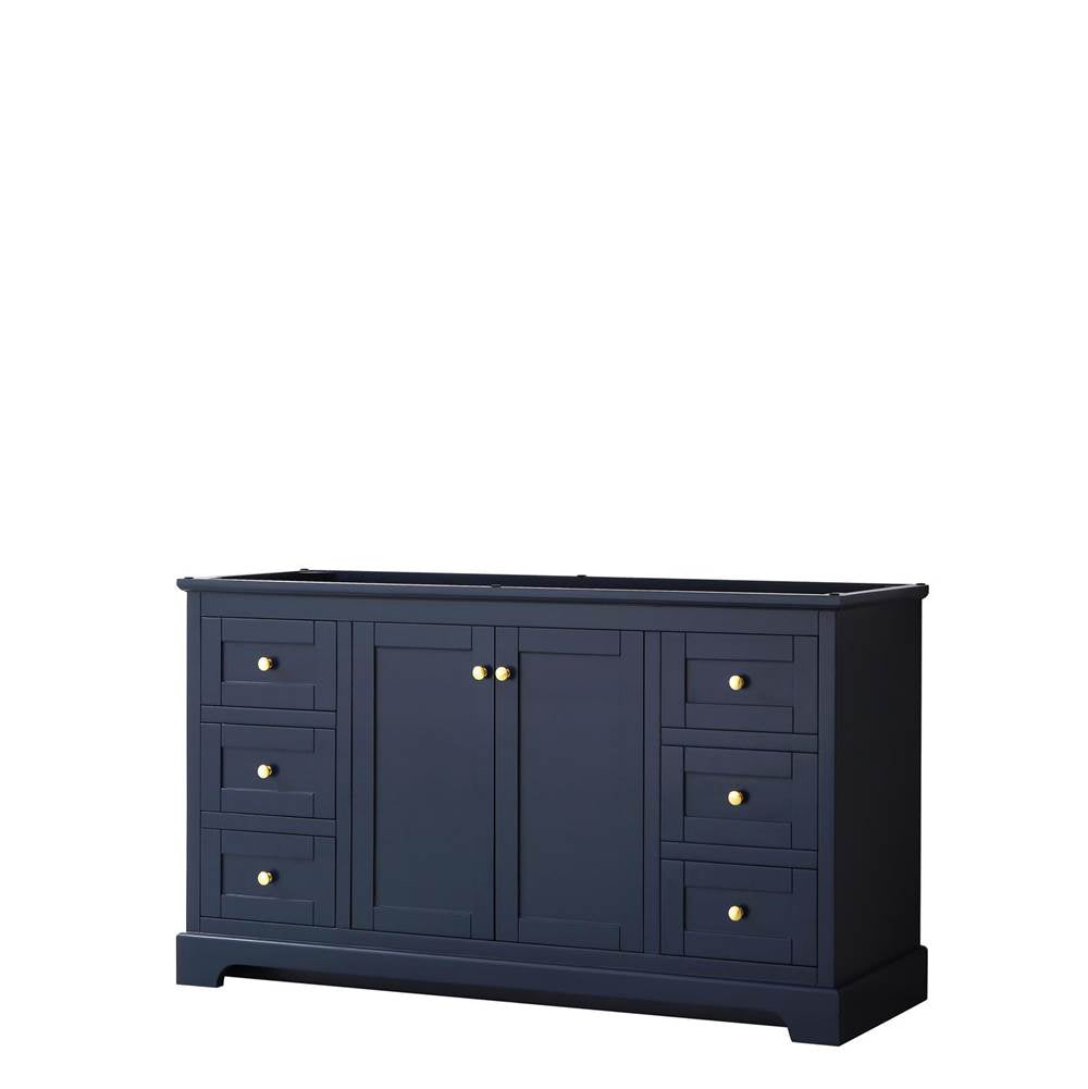 Wyndham Collection - Avery 60 Inch Single Bathroom Vanity in Dark Blue, No Countertop, No Sink, and No Mirror - Dark Blue