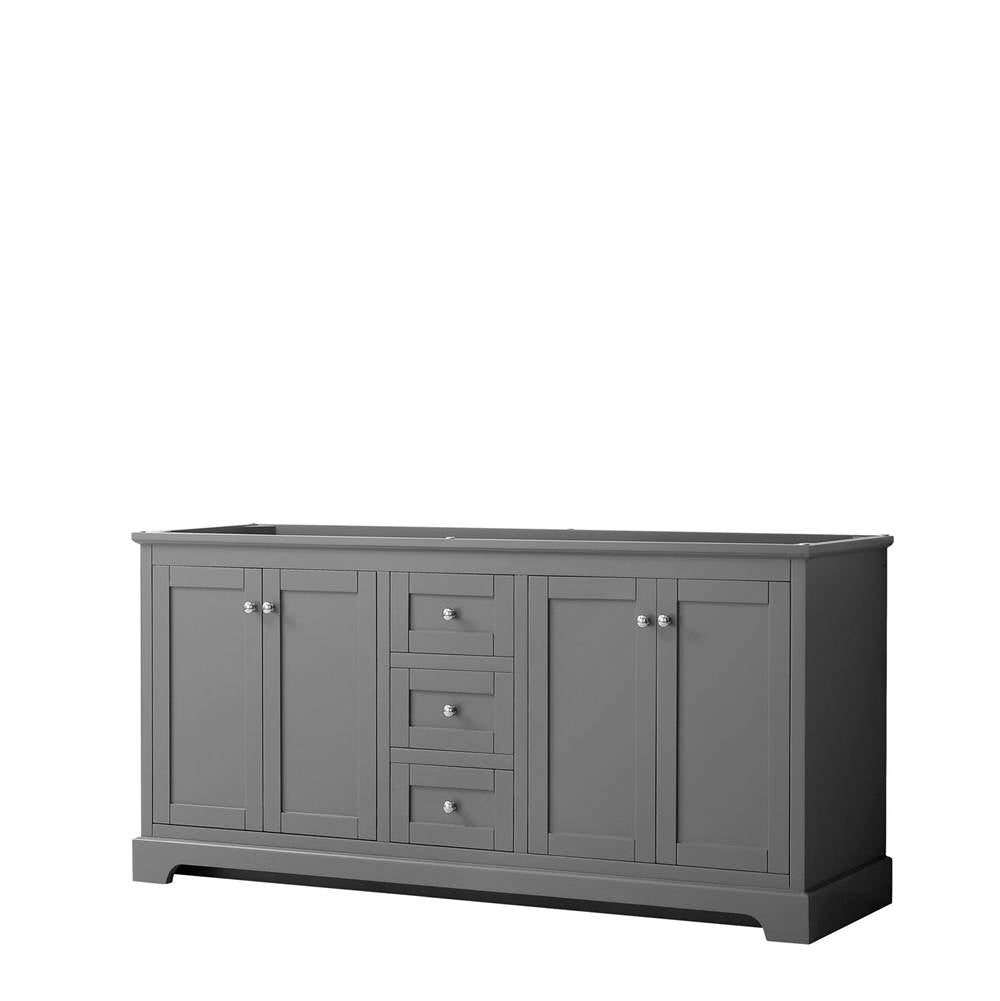 Wyndham Collection - Avery 72 Inch Double Bathroom Vanity in Dark Gray, No Countertop, No Sinks, and No Mirror - Dark Gray