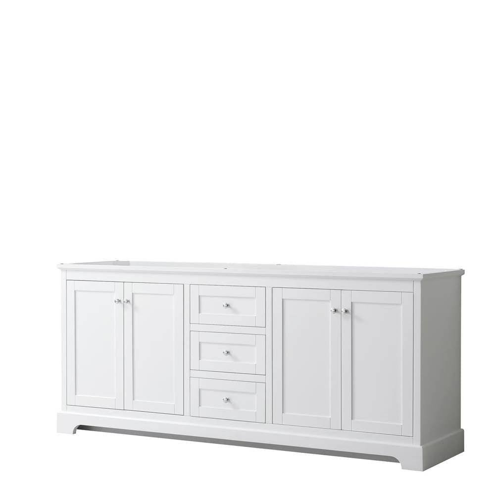 Wyndham Collection - Avery 80 Inch Double Bathroom Vanity in White, No Countertop, No Sinks, and No Mirror - White