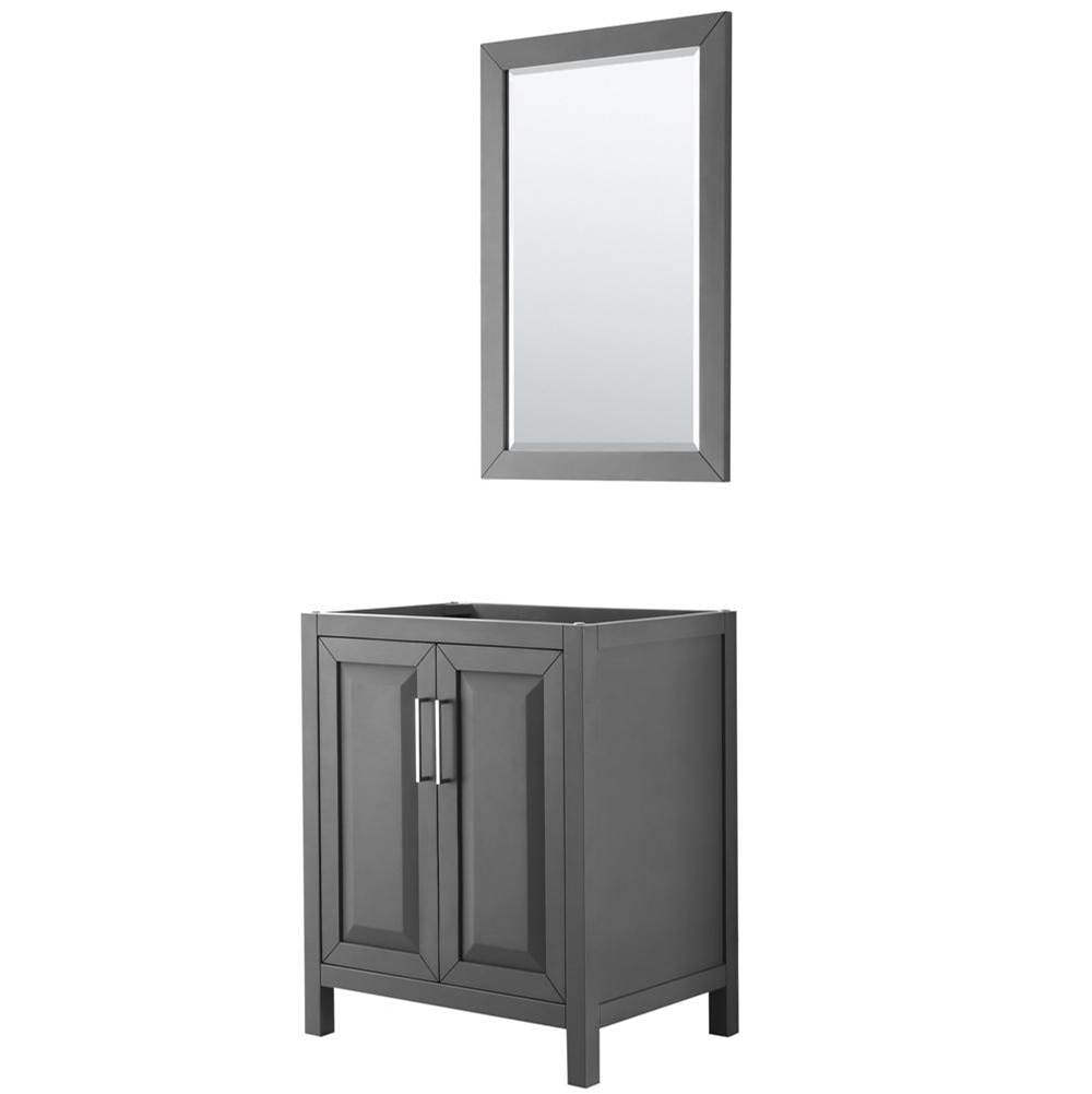 Wyndham Collection - Daria 30 Inch Single Bathroom Vanity in Dark Gray, No Countertop, No Sink, and 24 Inch Mirror - Dark Gray