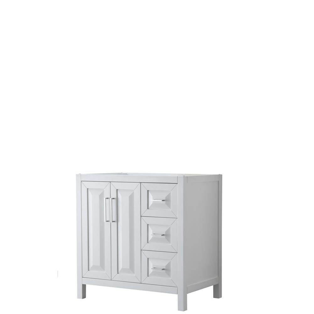 Wyndham Collection - Daria 36 Inch Single Bathroom Vanity in White, No Countertop, No Sink, and No Mirror - White