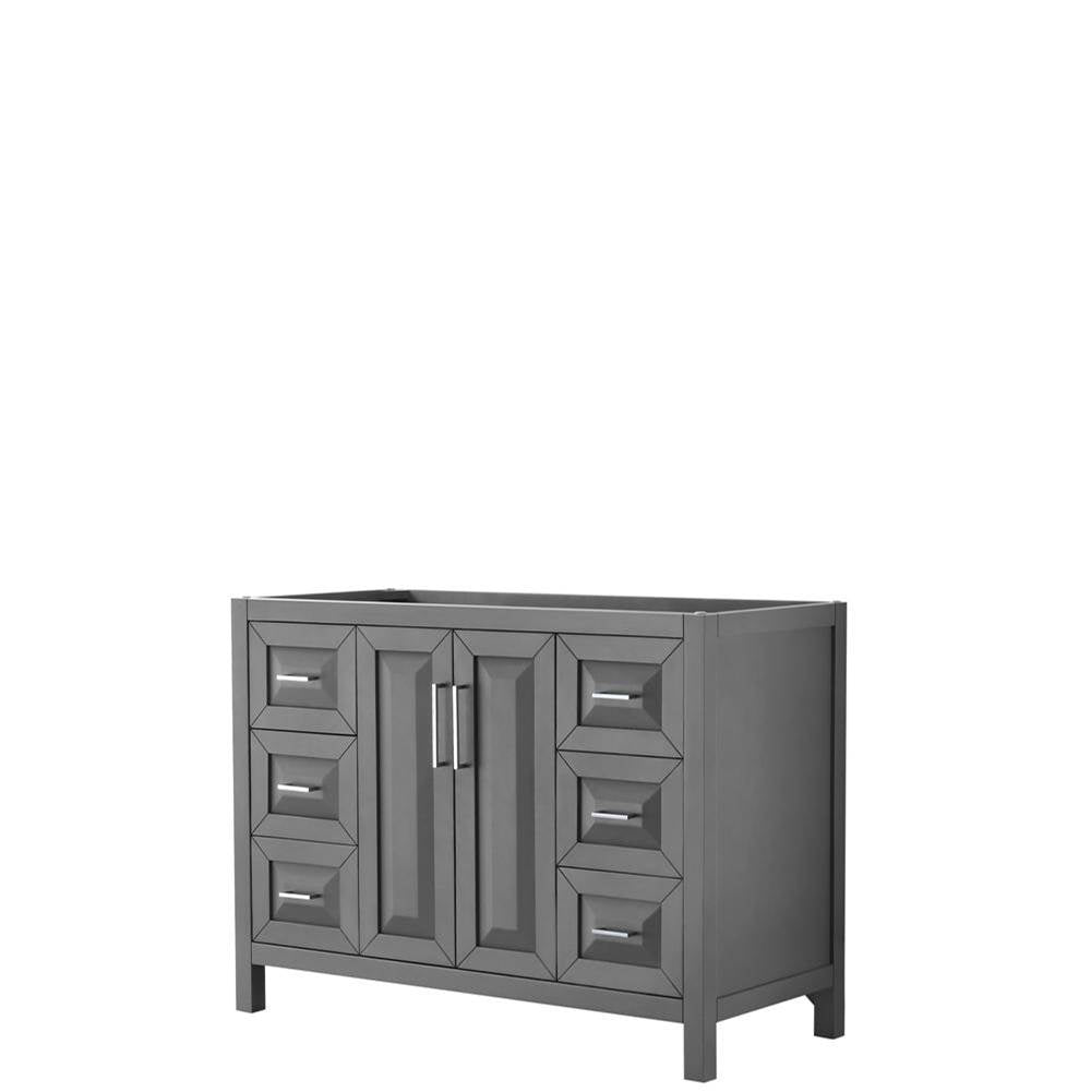 Wyndham Collection - Daria 48 Inch Single Bathroom Vanity in Dark Gray, No Countertop, No Sink, and No Mirror - Dark Gray