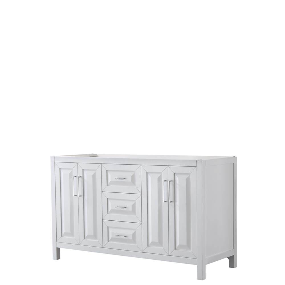 Wyndham Collection - Daria 60 Inch Double Bathroom Vanity in White, No Countertop, No Sink, and No Mirror - White