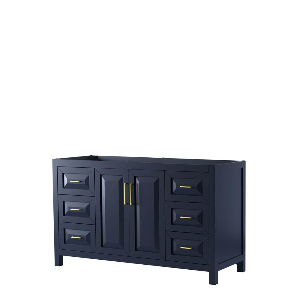 Wyndham Collection - Daria 60 Inch Single Bathroom Vanity in Dark Blue, No Countertop, No Sink, No Mirror - Dark Blue
