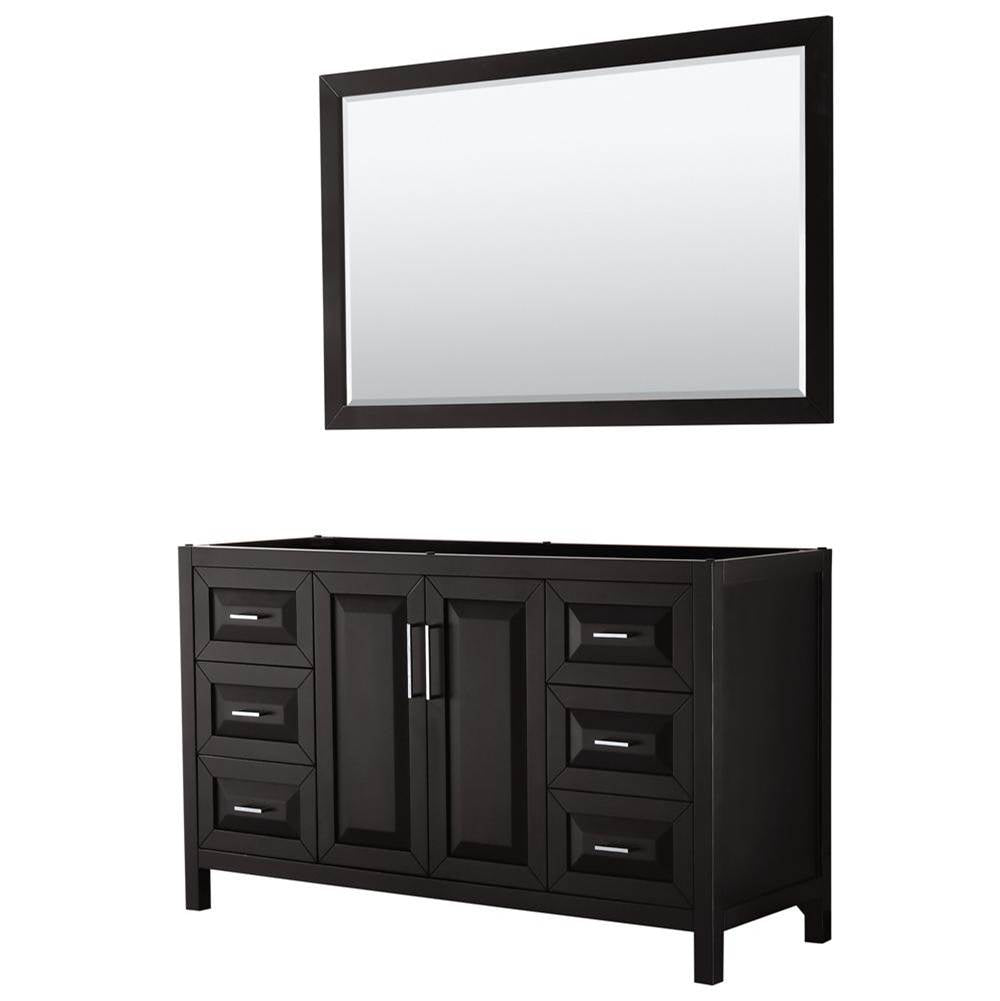 Wyndham Collection - Daria 60 Inch Single Bathroom Vanity in Dark Espresso, No Countertop, No Sink, and 58 Inch Mirror - Dark Espresso