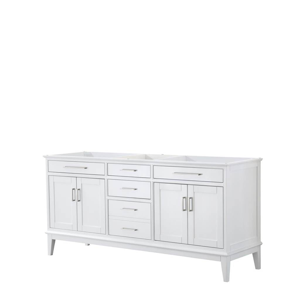 Wyndham Collection - Margate 72 Inch Double Bathroom Vanity in White, No Countertop, No Sink, and No Mirror - White