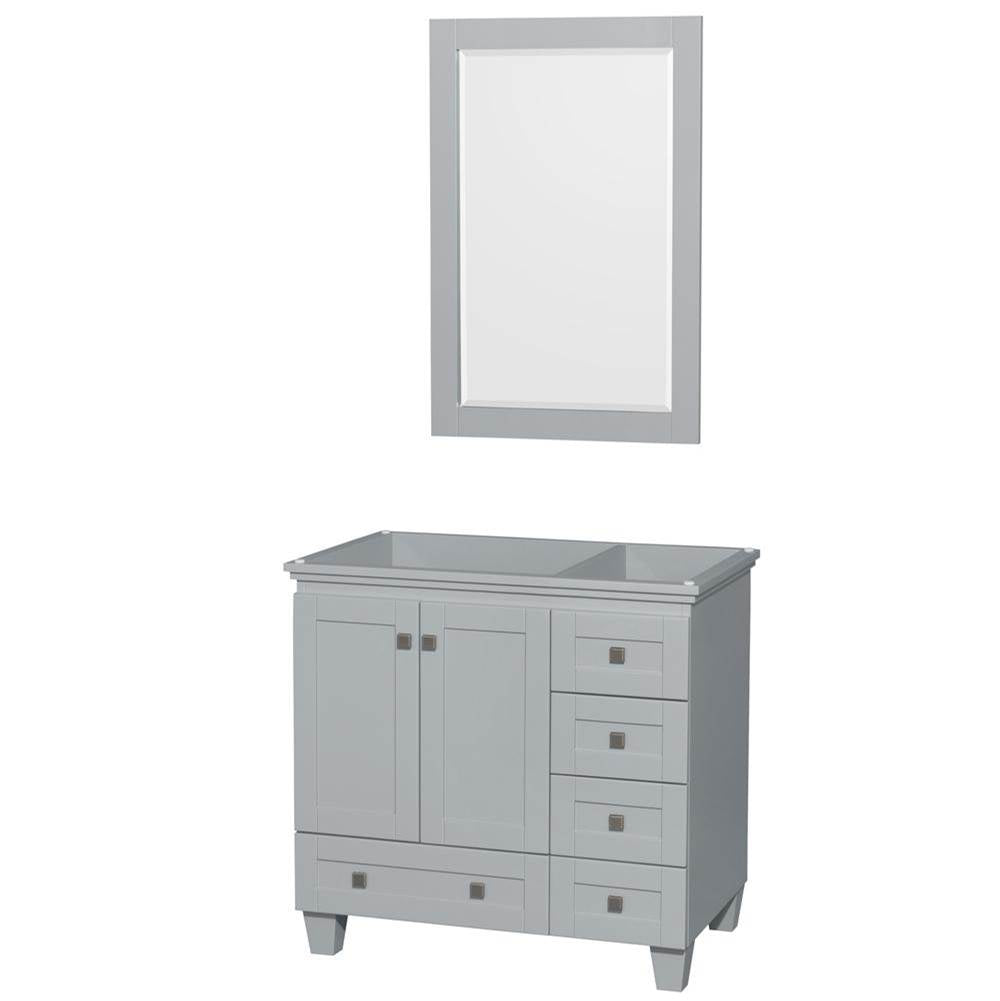 Wyndham Collection - Acclaim 36 Inch Single Bathroom Vanity in Oyster Gray, No Countertop, No Sink, and 24 Inch Mirror - Oyster Gray