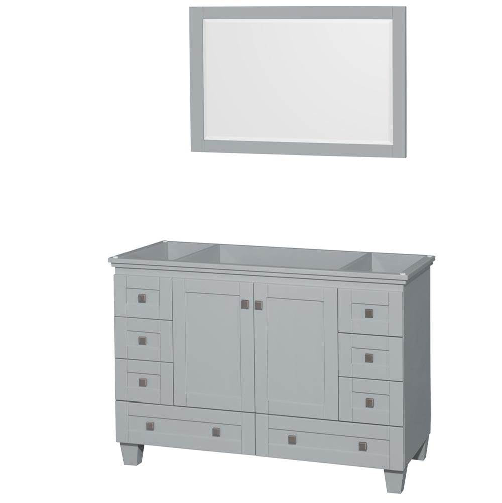 Wyndham Collection - Acclaim 48 Inch Single Bathroom Vanity in Oyster Gray, No Countertop, No Sink, and 24 Inch Mirror - Oyster Gray
