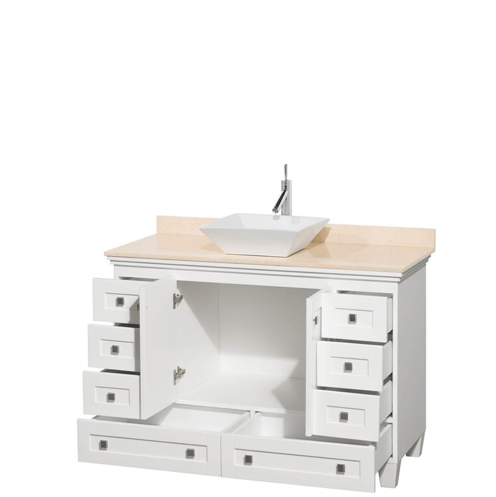 Acclaim 48 Inch Single Bathroom Vanity in Espresso, Ivory Marble Countertop, Pyra White Sink, and No Mirror