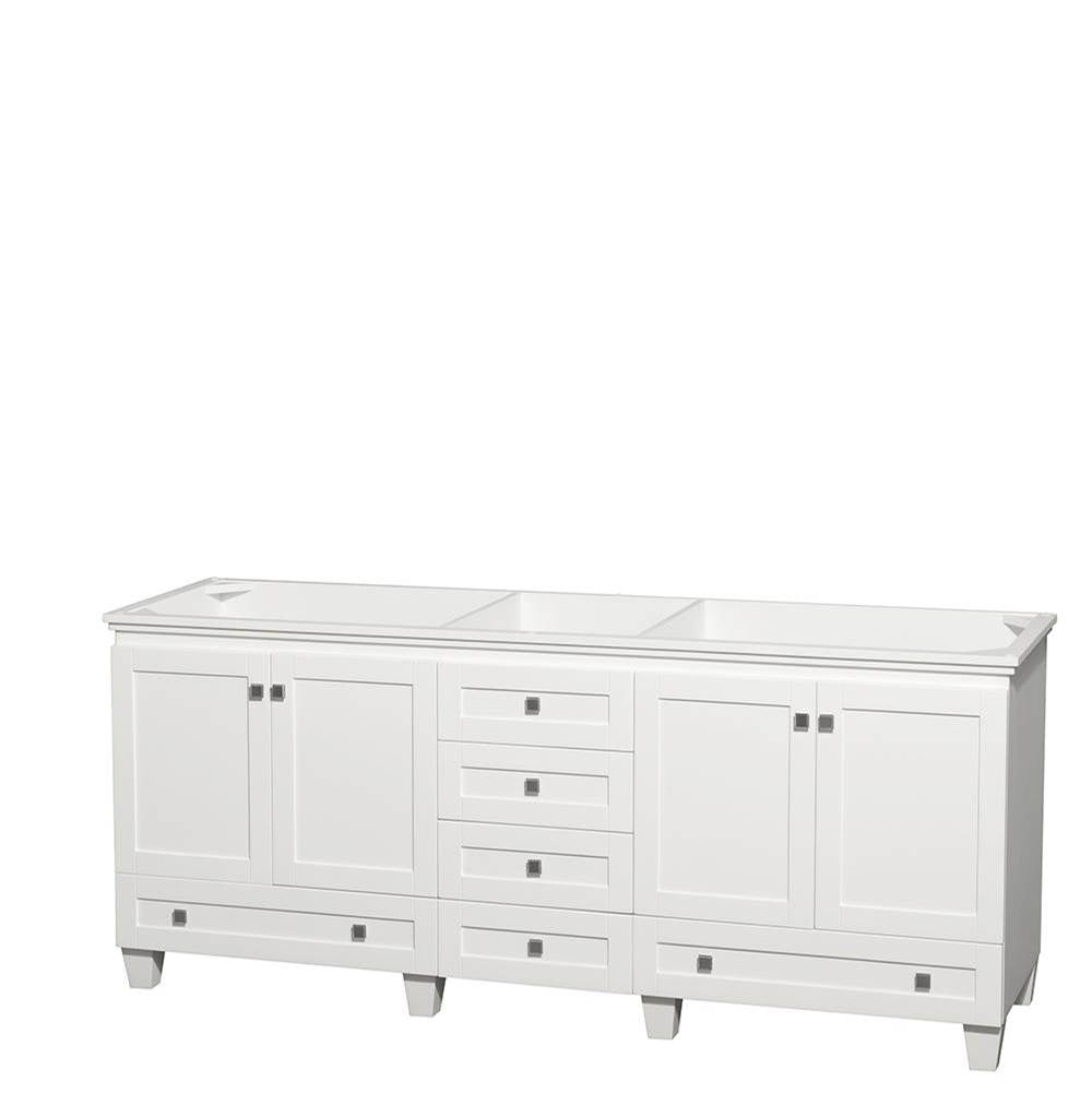 Wyndham Collection - Acclaim 80 Inch Double Bathroom Vanity in White, No Countertop, No Sinks, and No Mirrors - White