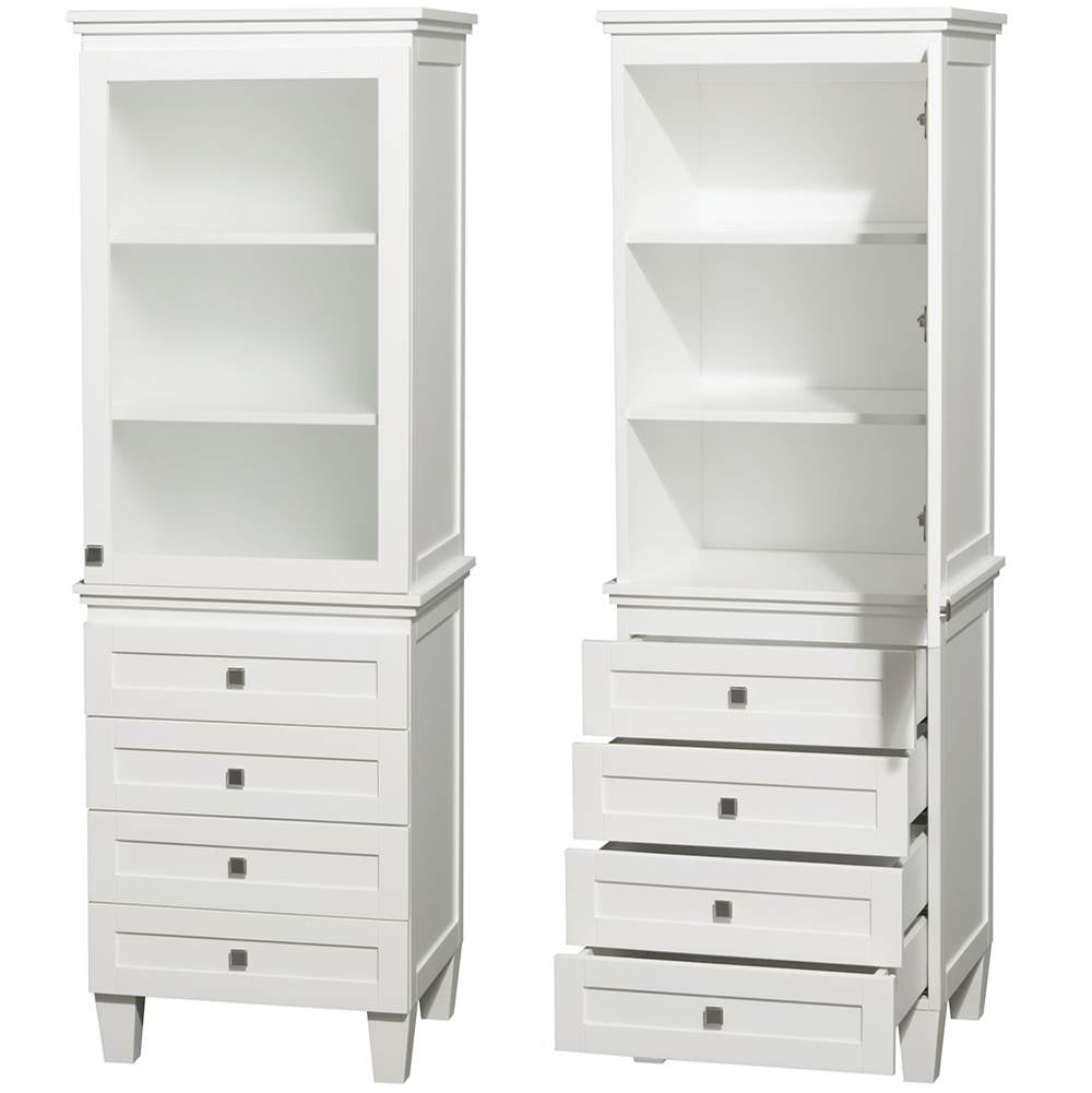 Acclaim Bathroom Linen Tower in Espresso with Shelved Cabinet Storage and 4 Drawers