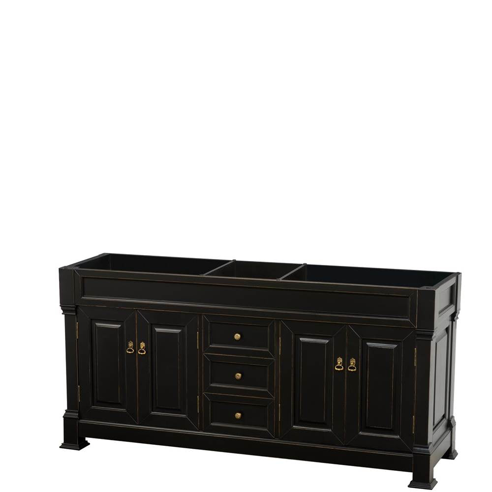 Wyndham Collection - Andover 72 Inch Double Bathroom Vanity in Black, No Countertop, No Sink, and No Mirror - Black