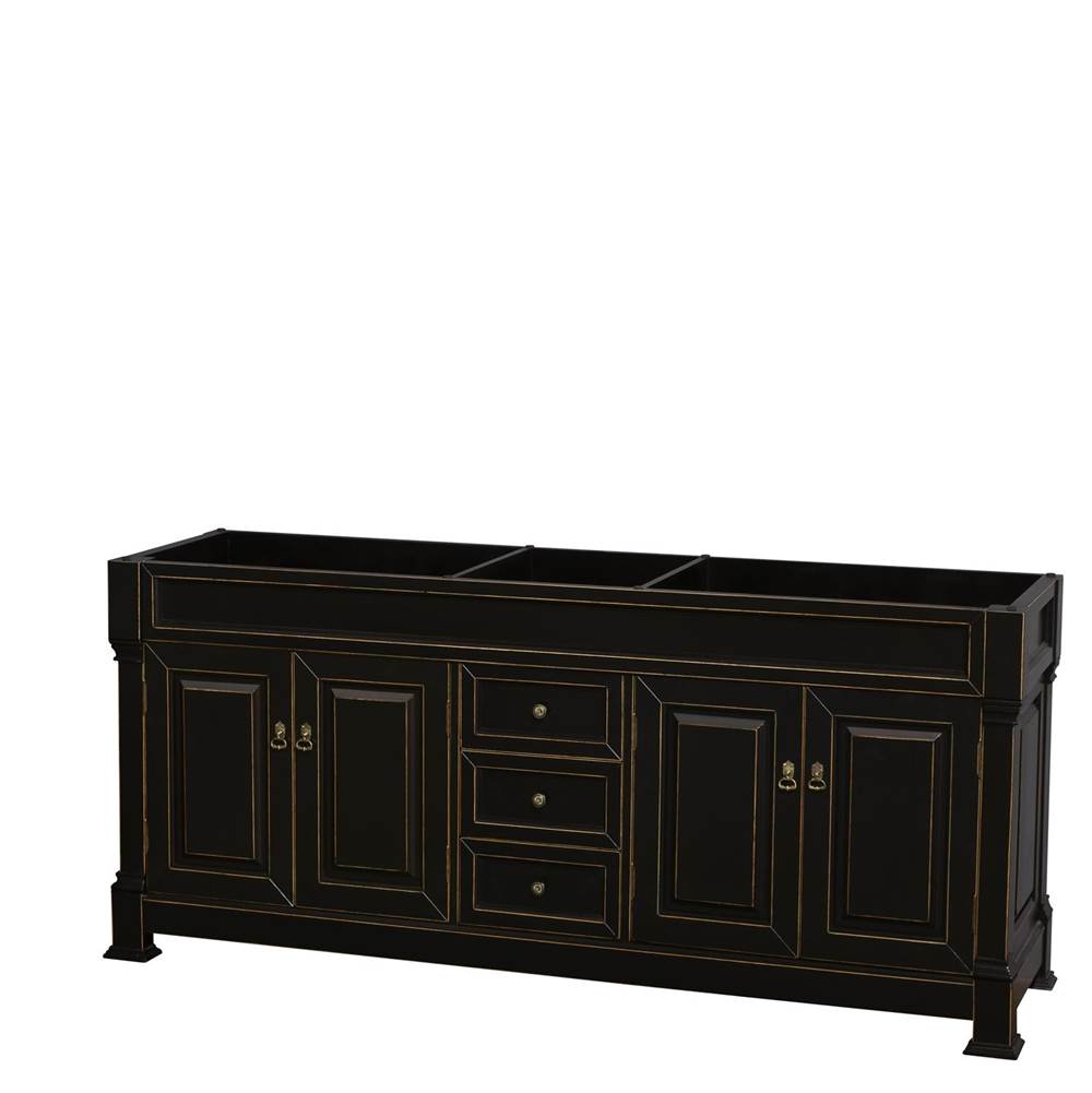 Wyndham Collection - Andover 80 Inch Double Bathroom Vanity in Black, No Countertop, No Sink, and No Mirror - Black
