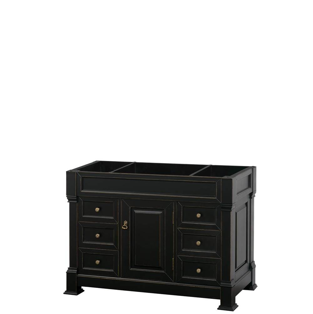 Wyndham Collection - Andover 48 Inch Single Bathroom Vanity in Black, No Countertop, No Sink, and No Mirror - Black