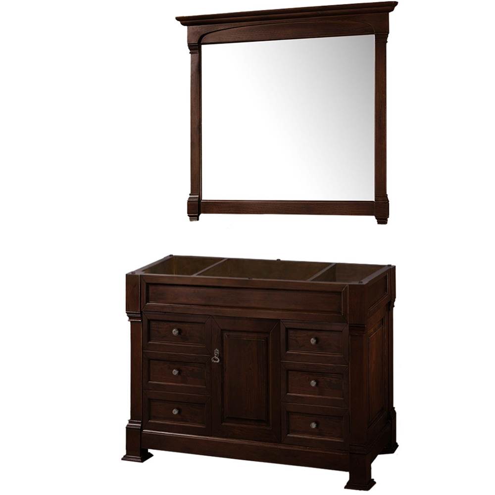 Wyndham Collection - Andover 48 Inch Single Bathroom Vanity in Dark Cherry, No Countertop, No Sink, and 44 Inch Mirror - Dark Cherry
