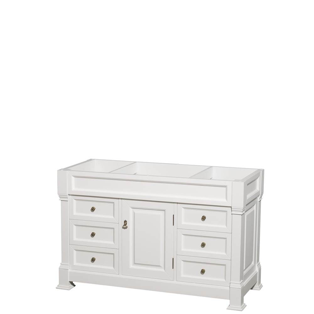 Wyndham Collection - Andover 55 Inch Single Bathroom Vanity in White, No Countertop, No Sink, and No Mirror - White