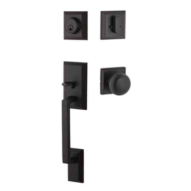 Yale Expressions - Yale Ellington Single Cylinder Entry Set, Walker Knob, Weiser Keyway, Flat Black - Flat Black