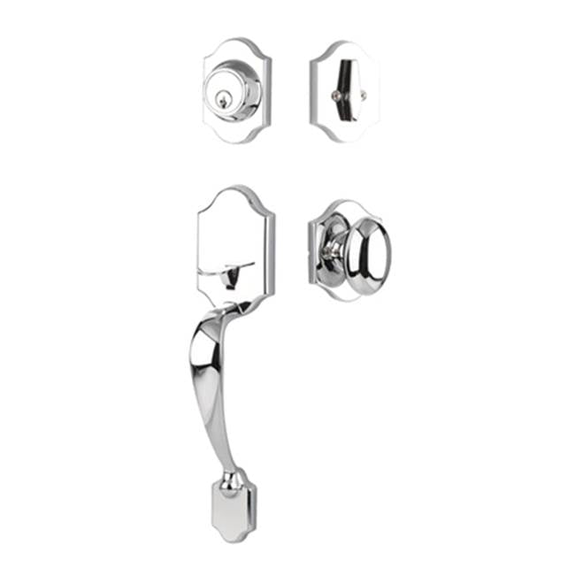 Yale Expressions - Yale Everly Single Cylinder Entry Set, Auburn Knob, Weiser Keyway, Polished Chrome - Polished Chrome