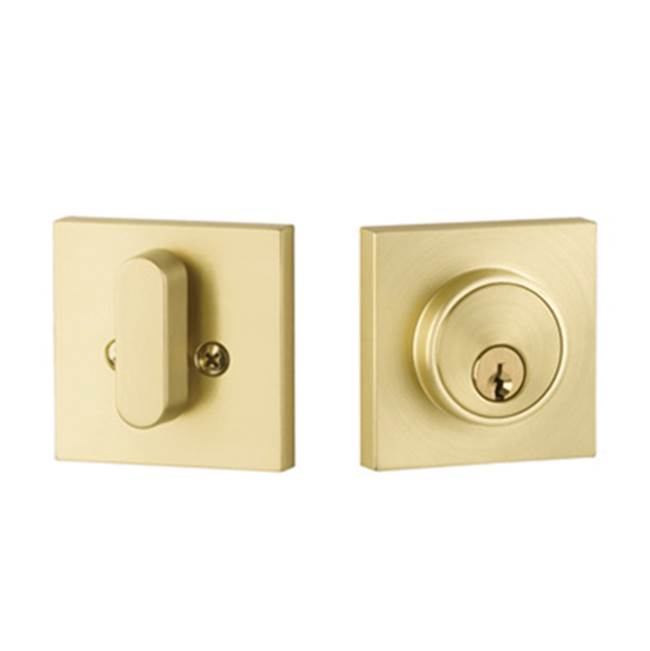Yale Expressions - Yale Marcel Single Cylinder Deadbolt, Kwikset Keyway, Satin Brass - Satin Brass