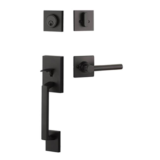 Yale Expressions - Yale Marcel Single Cylinder Entry Set with Holden Lever, Kwikset Keyway, Flat Black - Flat Black