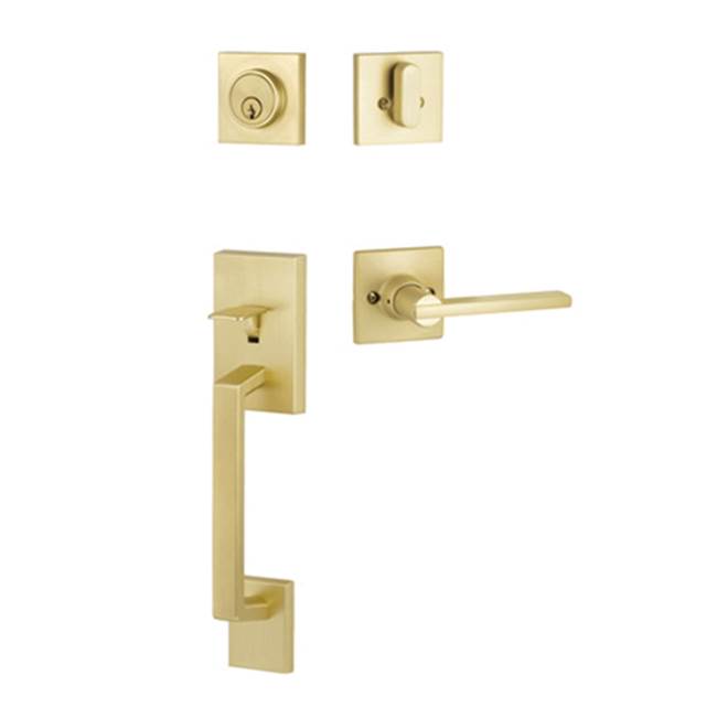 Yale Expressions - Yale Marcel Single Cylinder Entry Set with Nils Lever, Kwikset Keyway, Satin Brass - Satin Brass