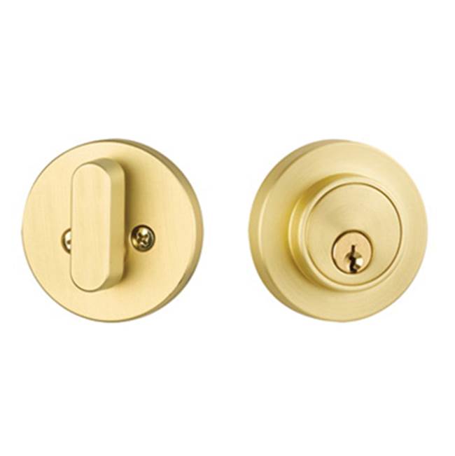 Yale Expressions - Yale Owen Single Cylinder Deadbolt, Kwikset Keyway, Satin Brass - Satin Brass
