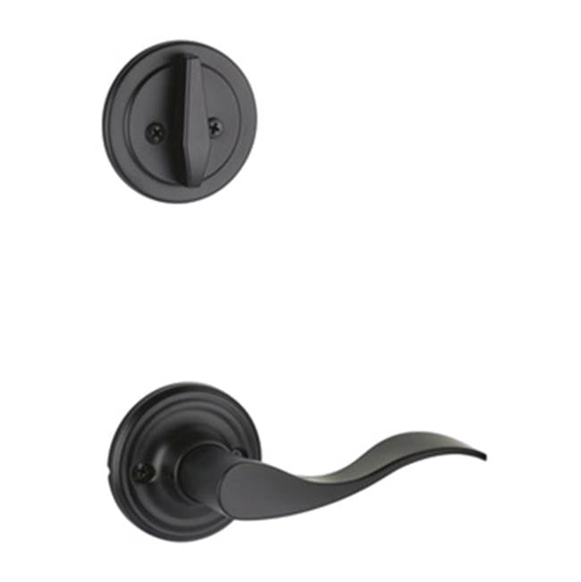 Yale Expressions - Yale Maguire Single Cylinder Interior Trim Pack with Brunswick Lever Right Handed, Flat Black - Flat Black
