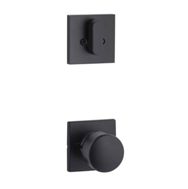 Yale Expressions - Yale Marcel Single Cylinder Interior Trim Pack with Dylan Knob, Flat Black - Flat Black