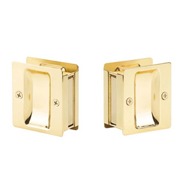 Yale Expressions - Yale Square Passage Pocket Door Pull, Polished Brass - Polished Brass