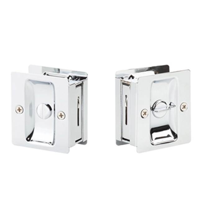 Yale Expressions - Yale Square Privacy Pocket Door Lock, Polished Chrome - Polished Chrome