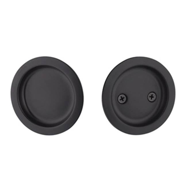 Yale Expressions - Yale Round Passage Tubular Pocket Door Pull, Flat Black - Flat Black