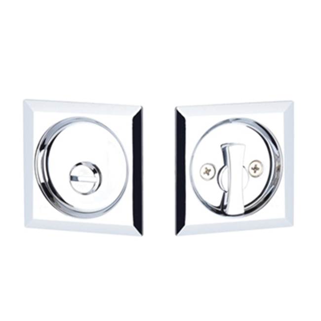Yale Expressions - Yale Square Privacy Tubular Pocket Door Lock, Polished Chrome - Polished Chrome