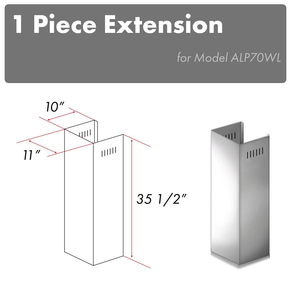 Z-Line - 1-36'' Chimney Extension for 9 ft. to 10 ft. Ceilings (1PCEXT-ALP70WL) - Champagne Bronze