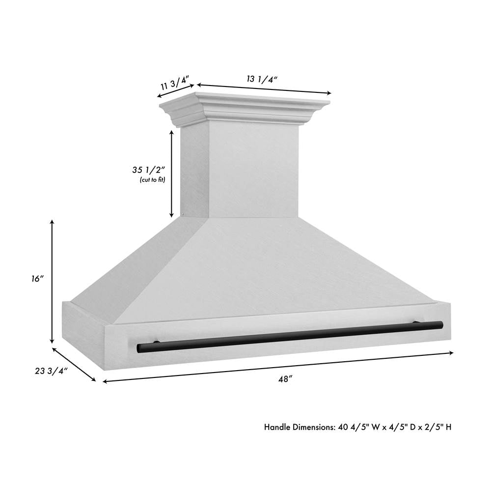 48'' Autograph Edition DuraSnow Stainless Steel Range Hood with DuraSnow Stainless Steel Shell and Champagne Bronze Handle